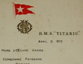 Titanic Menu